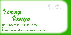 virag vanyo business card